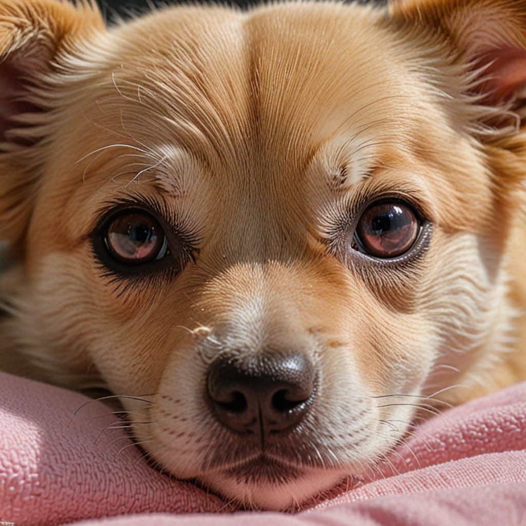 Close-Up Realistic Dog Portrait Captured on Smartphone