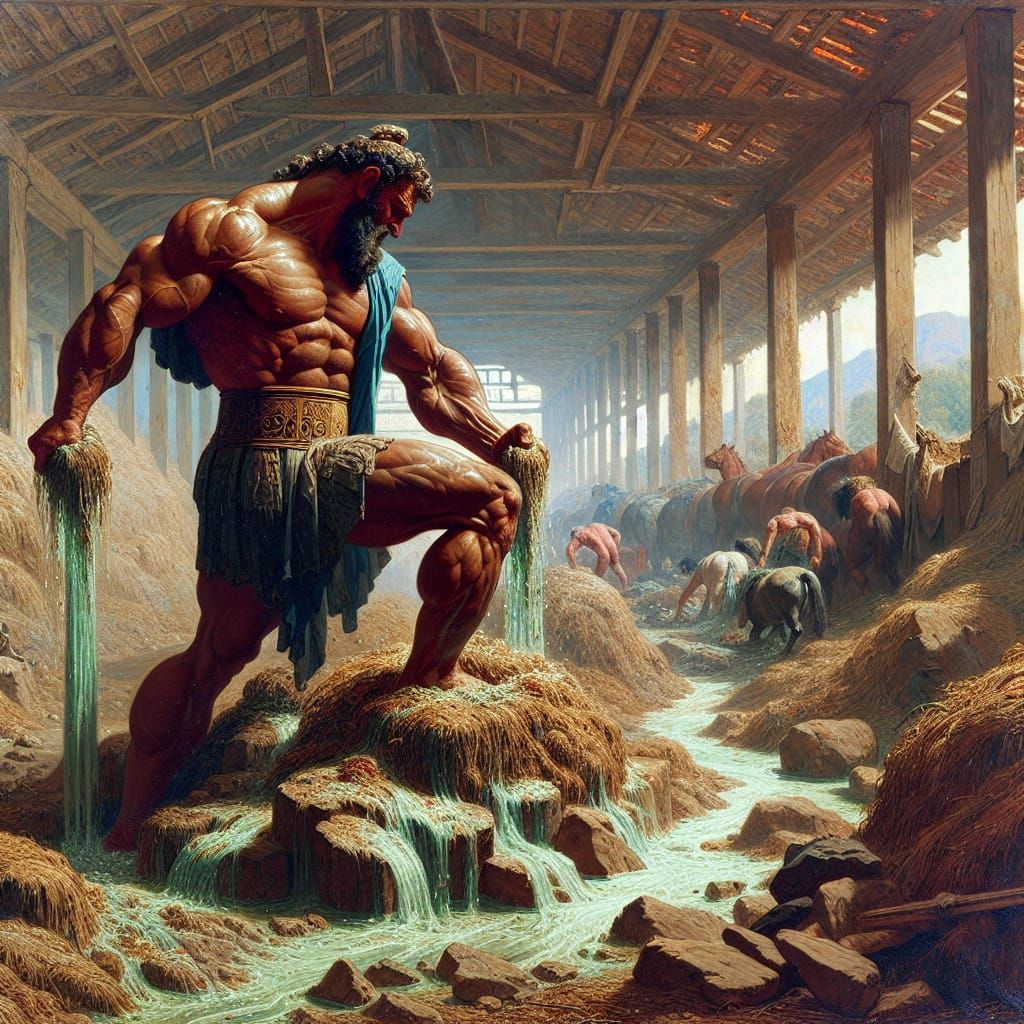 Hercules Cleans the Augean Stable with River
