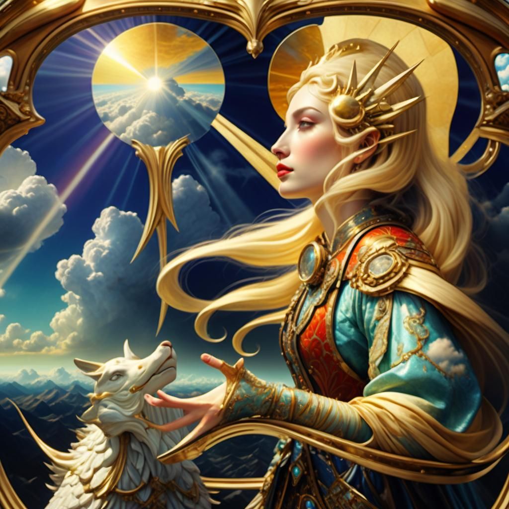 Ethereal Retrowave Skyscape in Photorealistic 3D