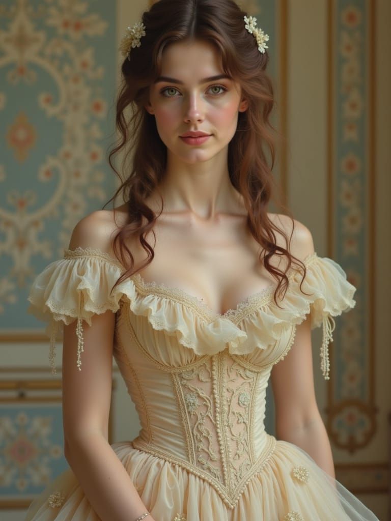 Ethereal Victorian Lady in Neoclassical Romanticism Style