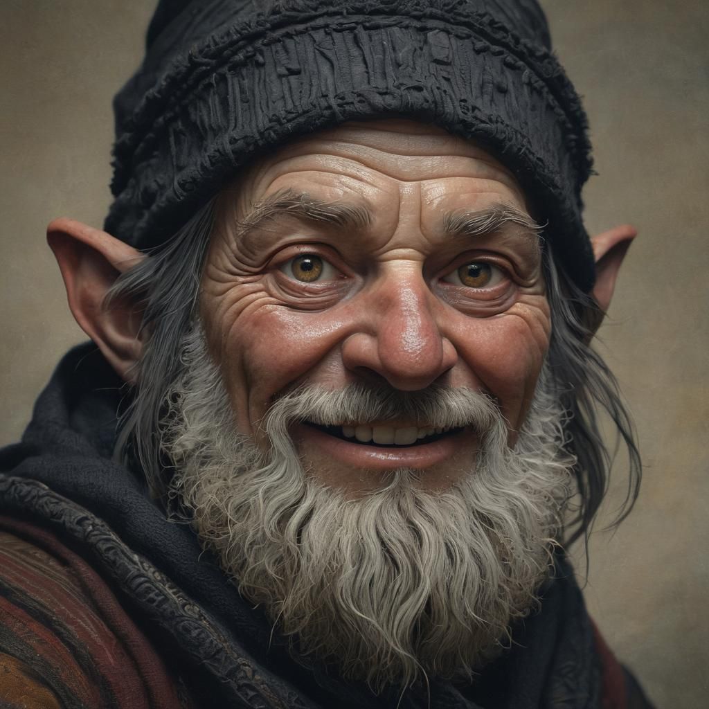 Gnome Cleric Portrait in Gustave Doré Style