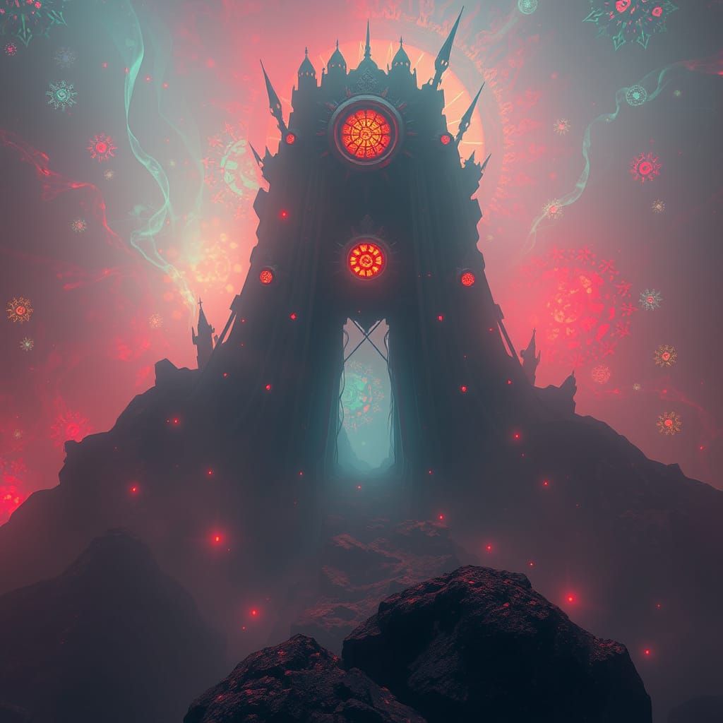 Surreal Dreamscape with Intricate Patterns