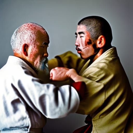 Aikido Fighters Portrait in TOMO Taketomi Style