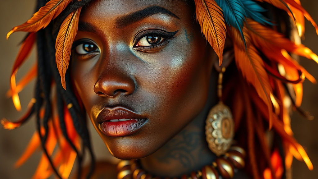Hyperrealistic Portrait of a Stunning Nubian Woman