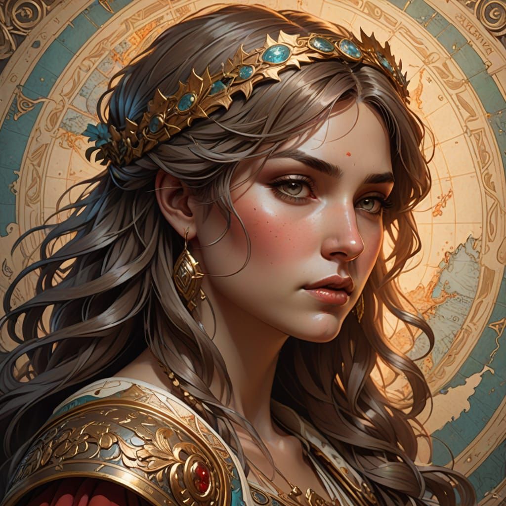 Ancient Roman Empire Map Illuminated by Pliny the Elder