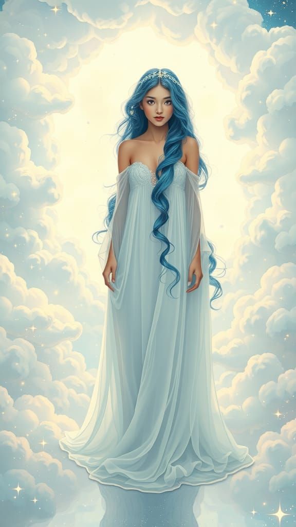 Ethereal Cloud Woman in Dreamscape Portal