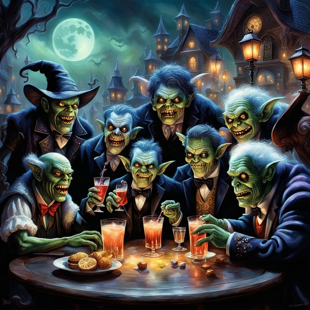 Ghouls and Goblins Enjoying a Fantasy Night