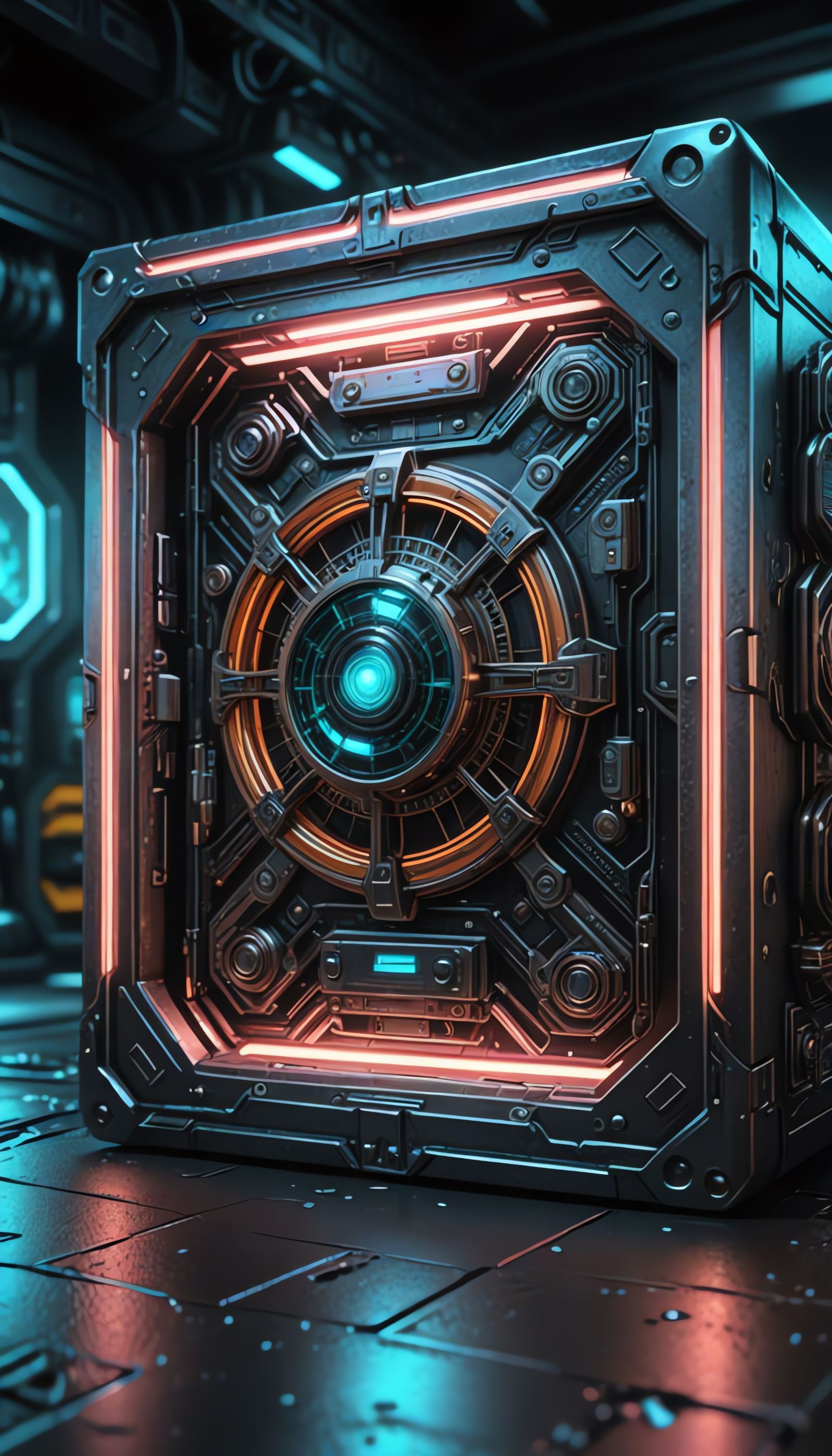 High-Tech Vault Box Holding Alien Artifacts