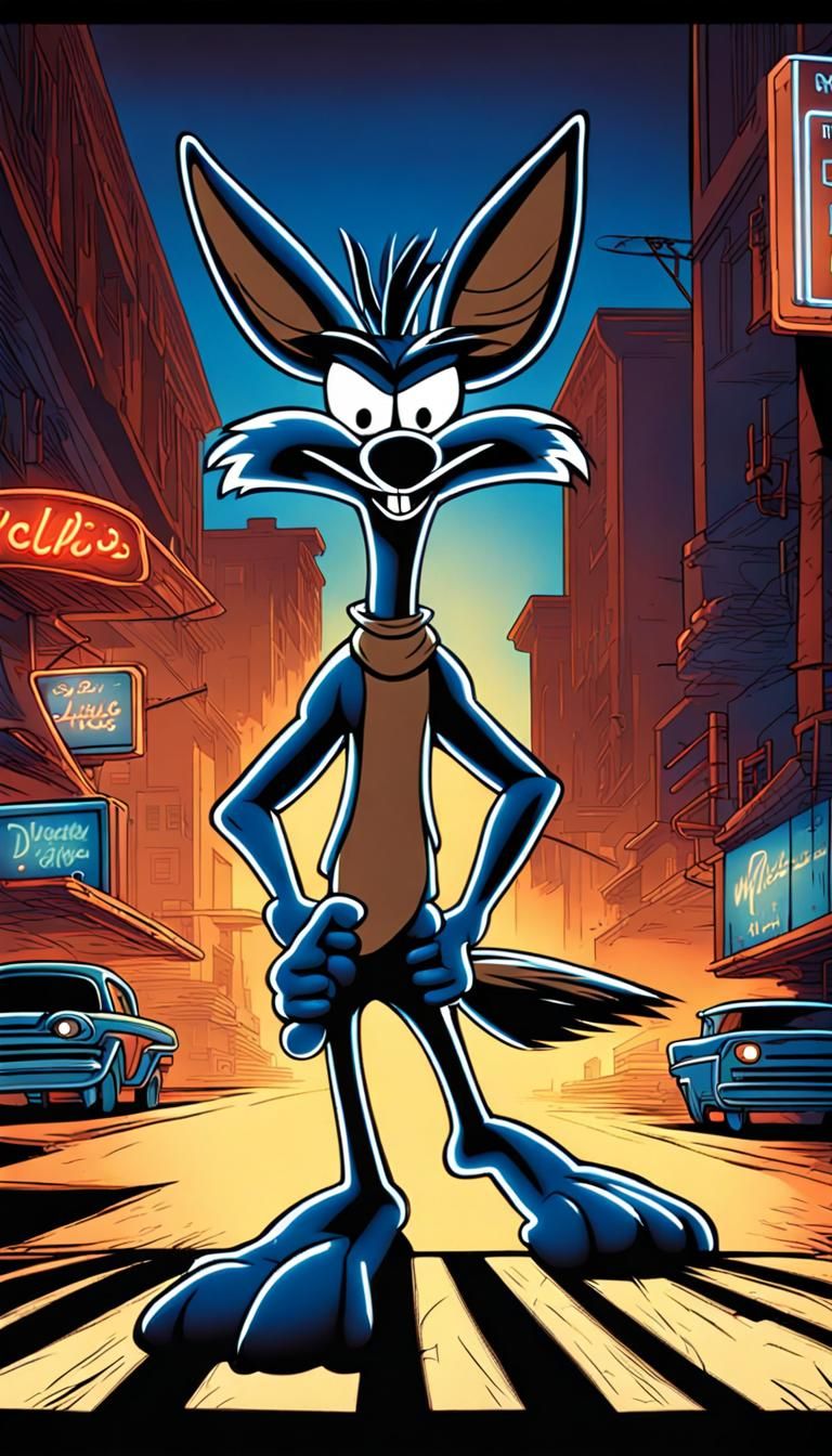 Wile E. Coyote's Sinister Grin in Dark City