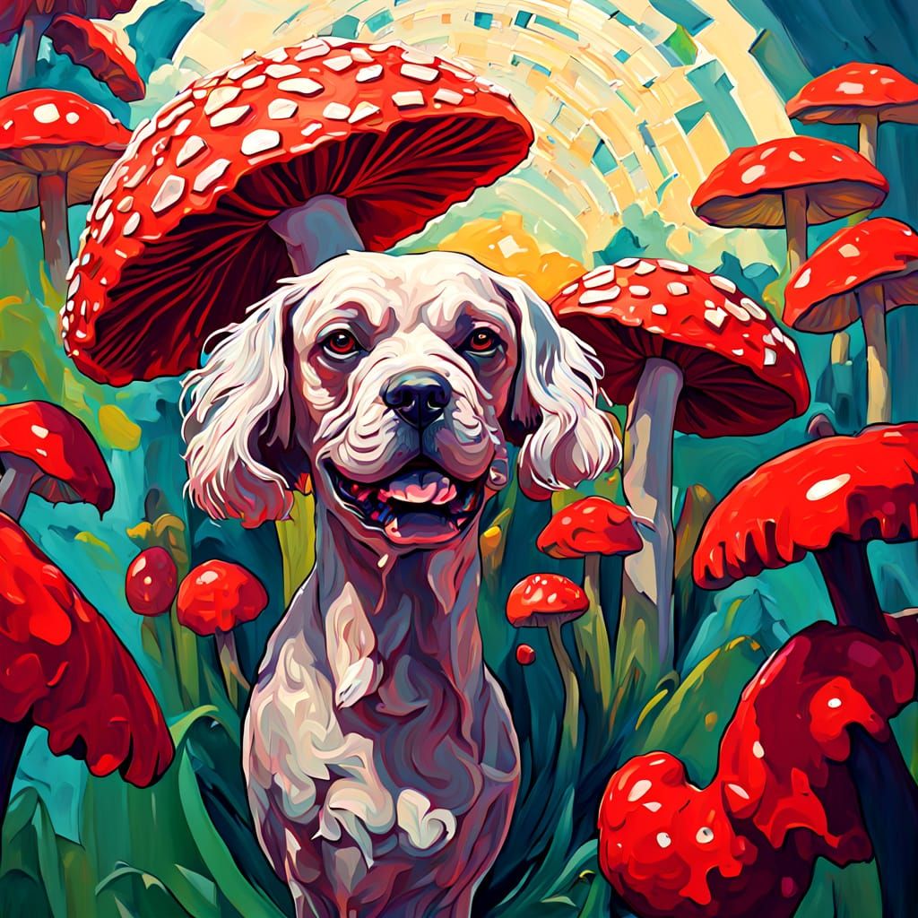 Surreal Fly Agaric Goddess in Hyperdetailed Portrait