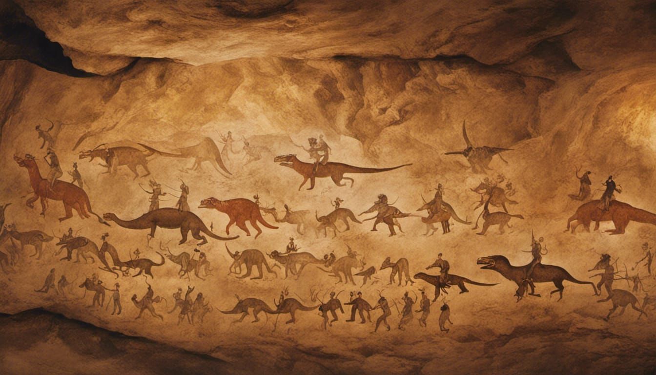 Ancient man DID ride dinosaurs after all.