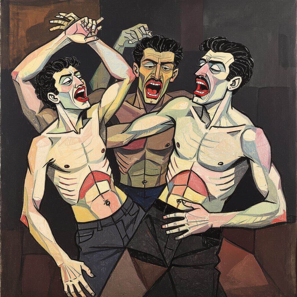 Visceral Scene of Emotion and Chaos in Marker Artwork