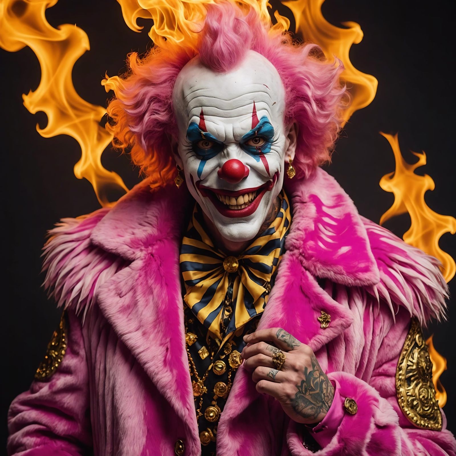 Clowns in Pink Fur Coats Inferno