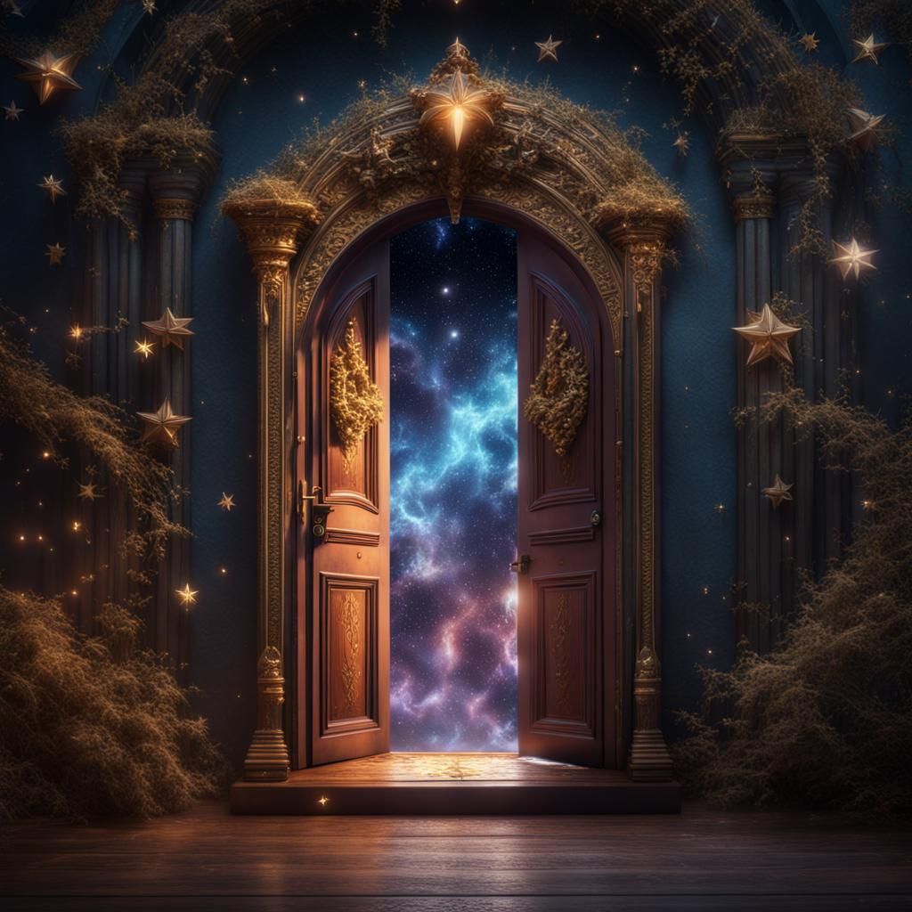Magical Star Door Book Cover: Fantasy Concept Art