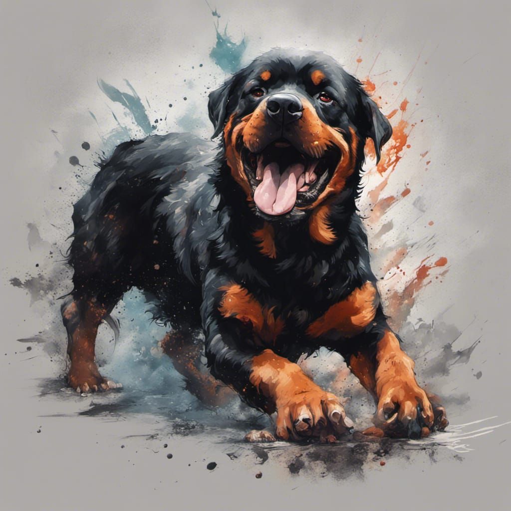 Adorable Rottweiler Hellhound Concept Art