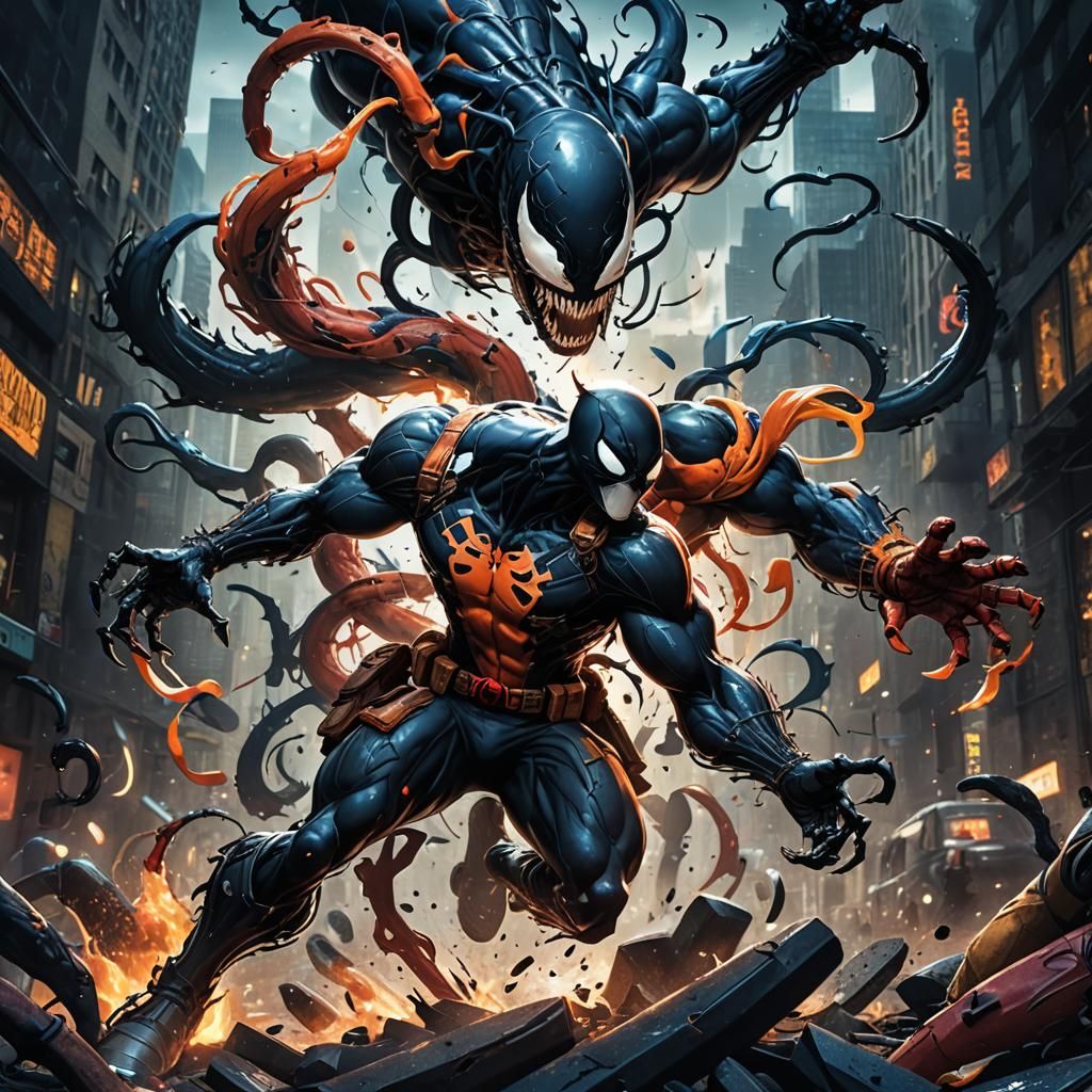 Venom and Deadpool Fusion: Fantasy Concept Art