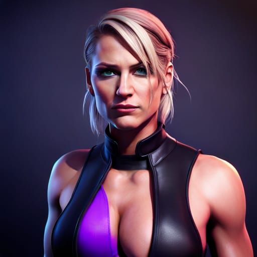 Rhea Ripley 3D Art: Pixar Style
