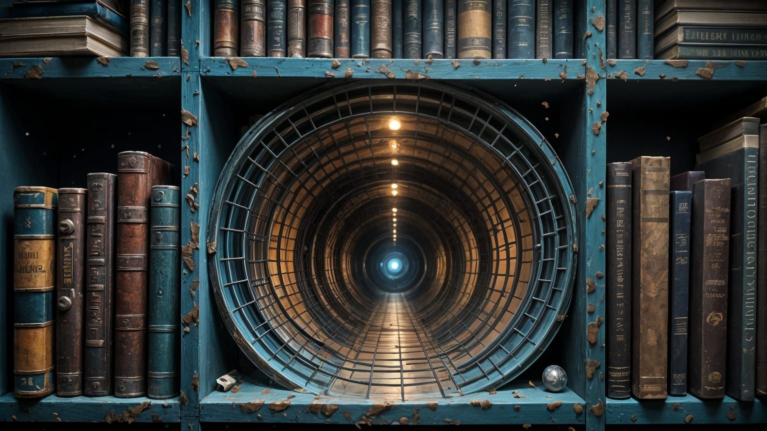 Sci-Fi Book Nook Diorama Futuristic Corridor