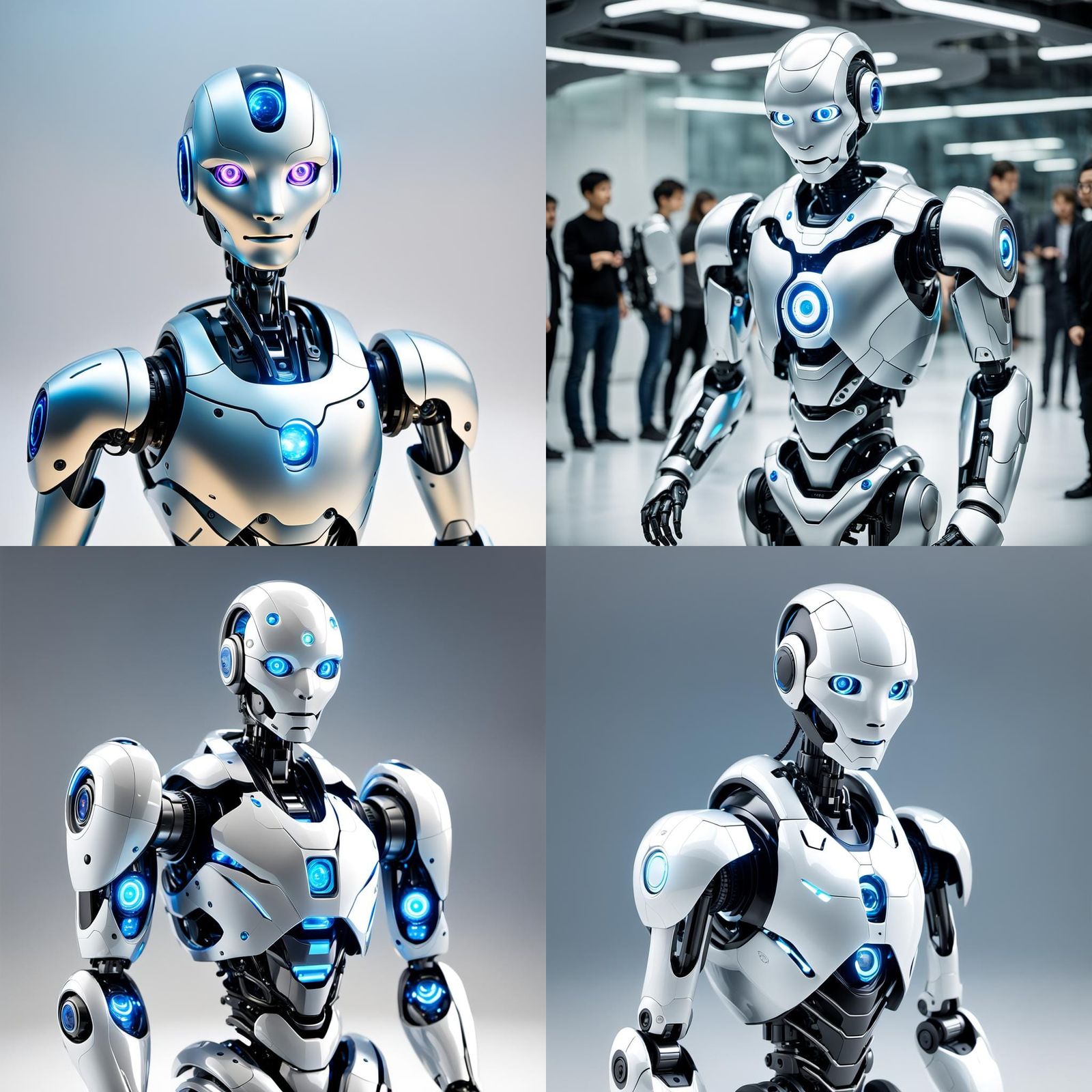 Futuristic Humanoid Robot with Glowing Accents in 8K