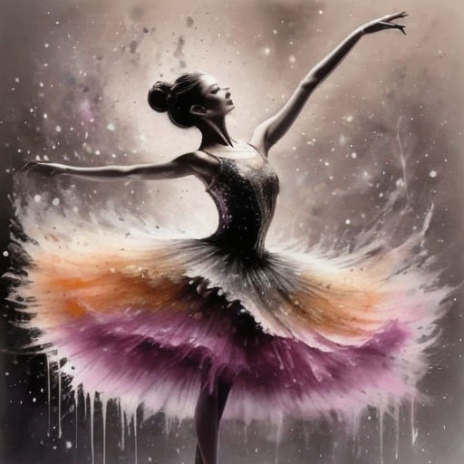 Ballerina Dancing in Moonlit Fairytale Glow