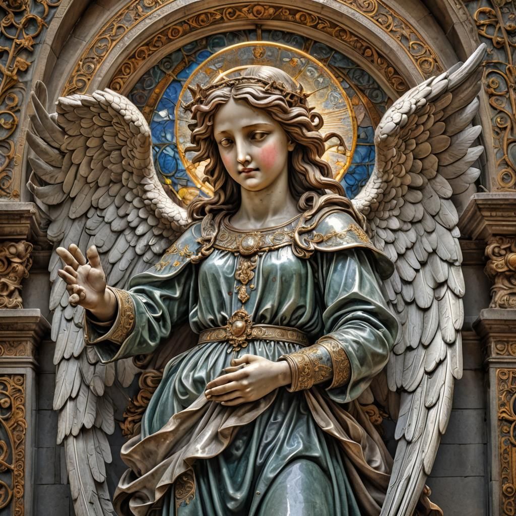 Radiant Guardian Angel Spreading Wings