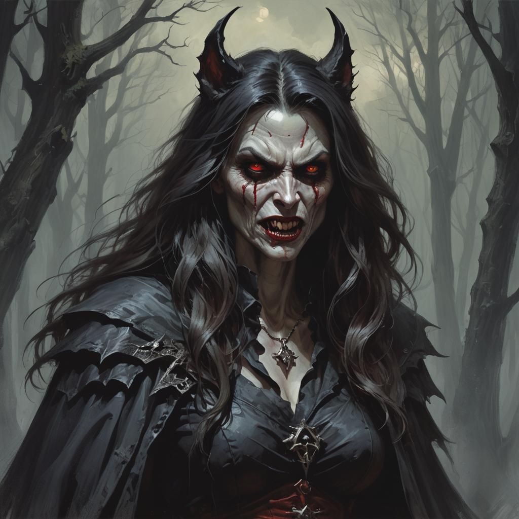 Sinister Vampire Werewolf Witch Image