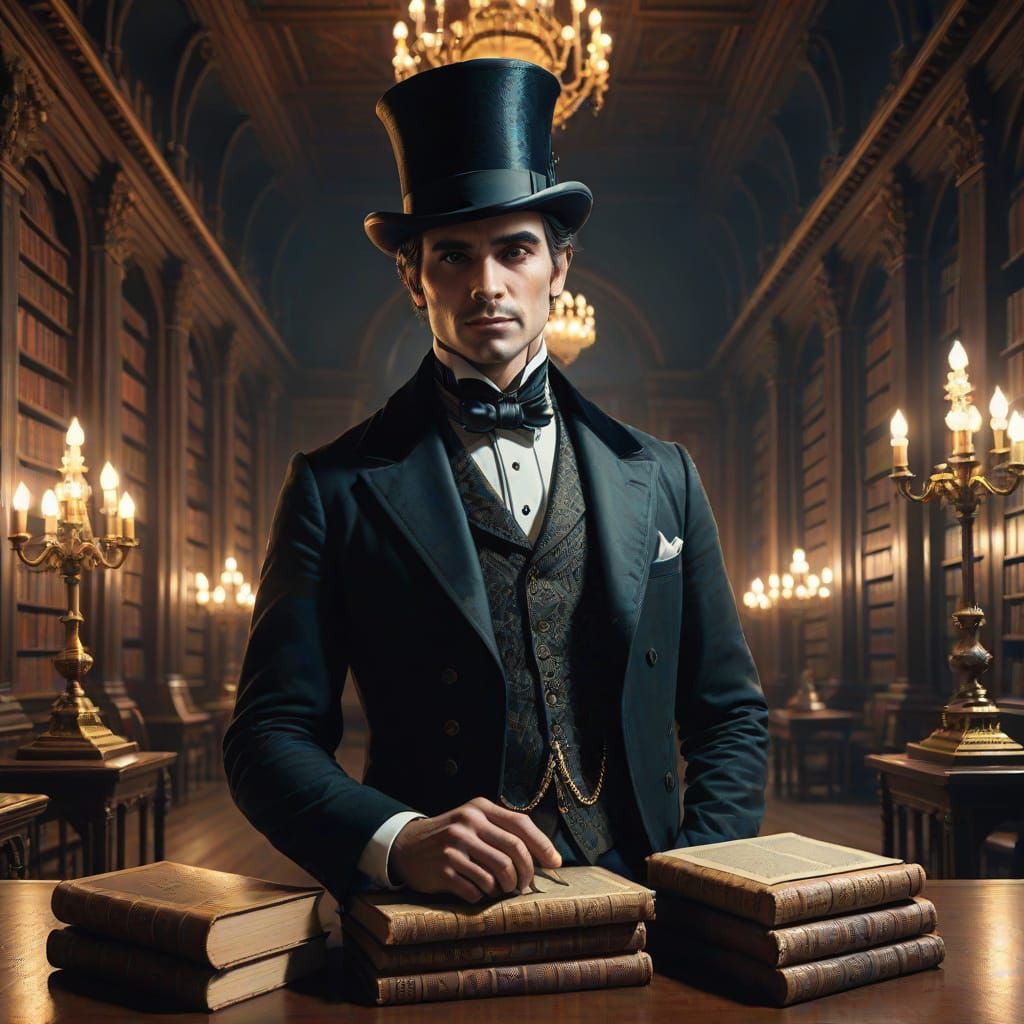 A sophisticated gentleman in Victorian attire