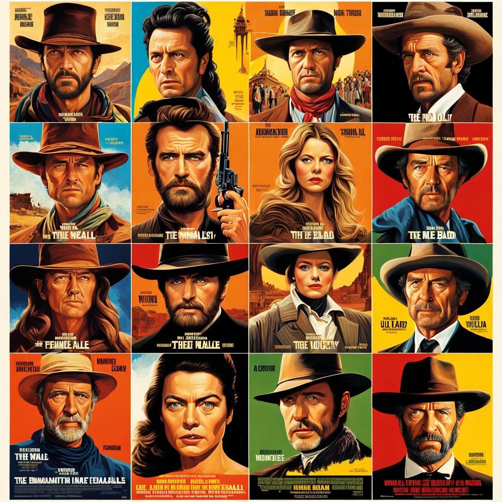 Wild West: Female Gunslingers in Maximalist Movie Poster