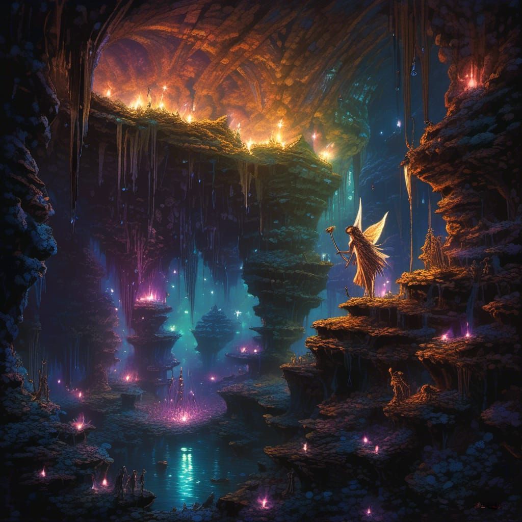 Glittering Depths: A Faery Realm Concept Art