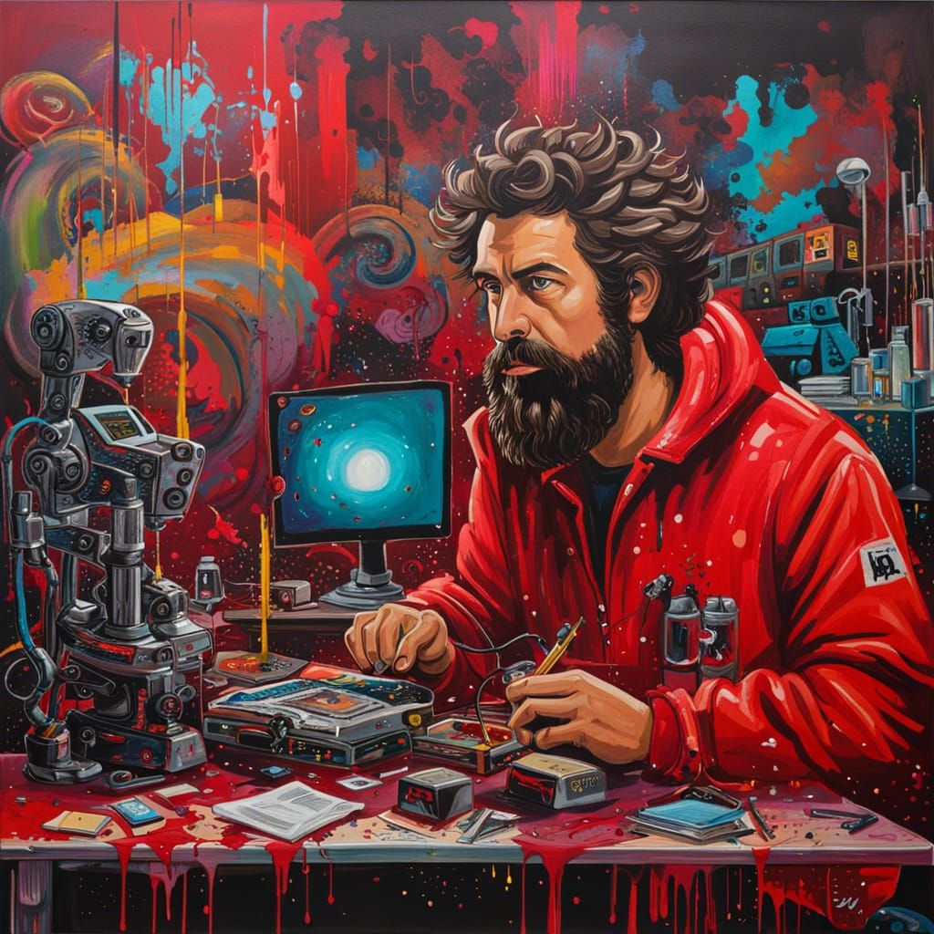 A Scientist working on a robo-companion.