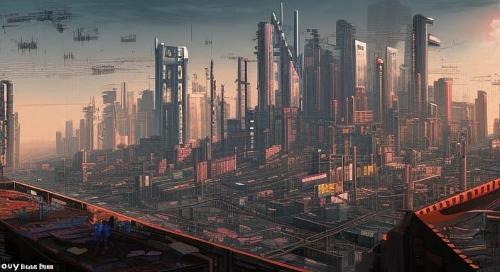 Cyberpunk Metropolis: Gritty Convergence in Anime Art