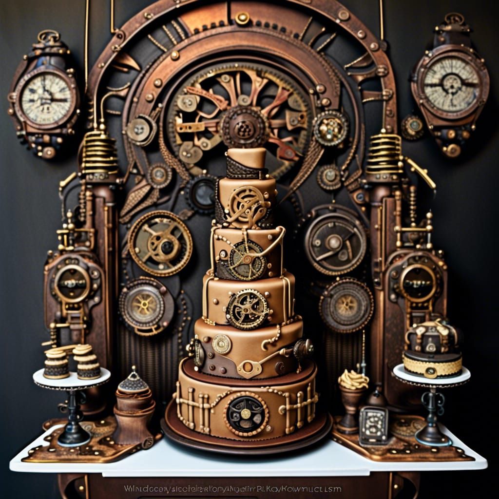 Steampunk Birthday Cake in Elaborate Setting