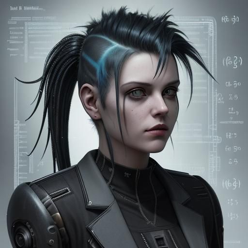 Cyberpunk Steampunk Scientist in Giger-Inspired Lab