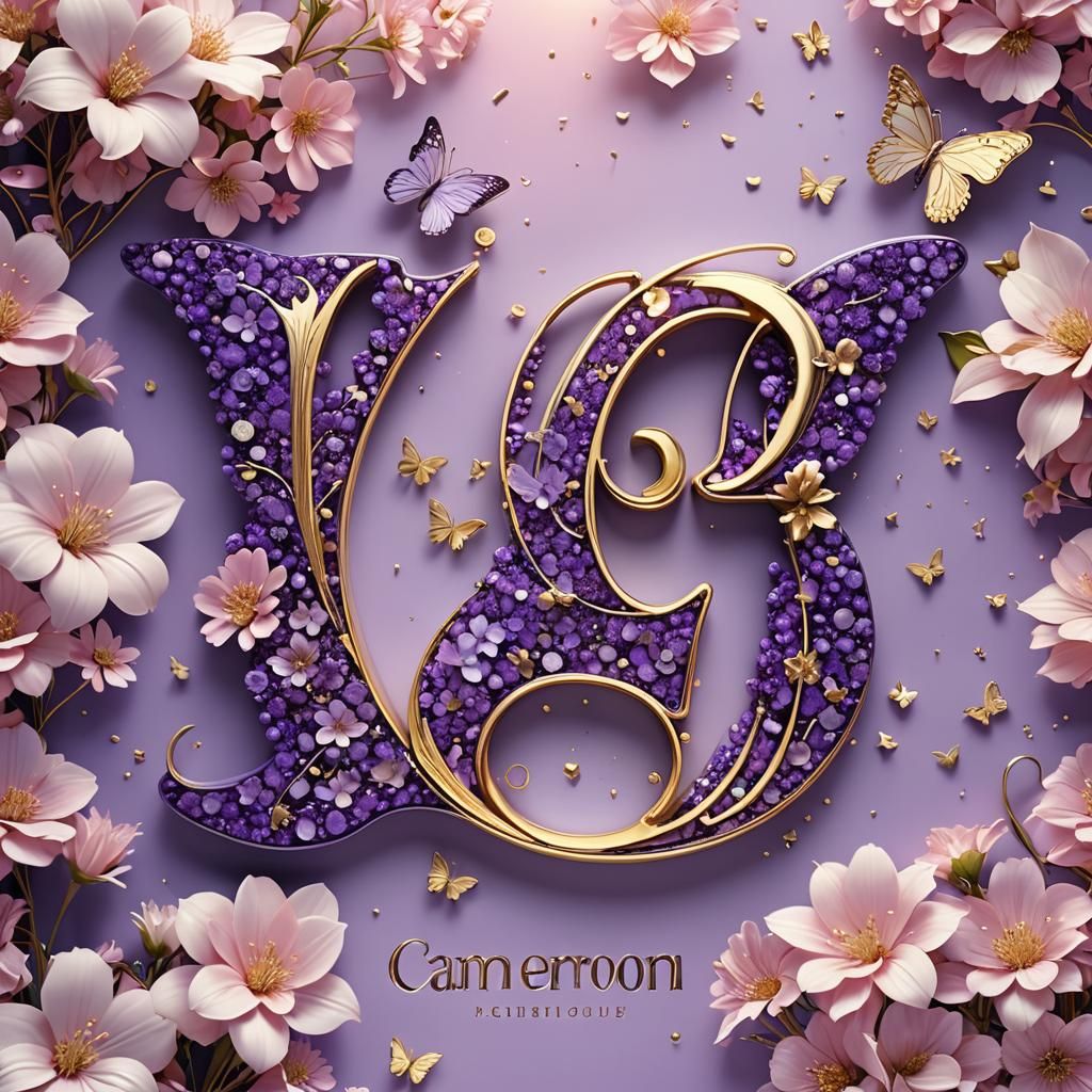 Elegant Typography with Flowers and Butterfly in 3D