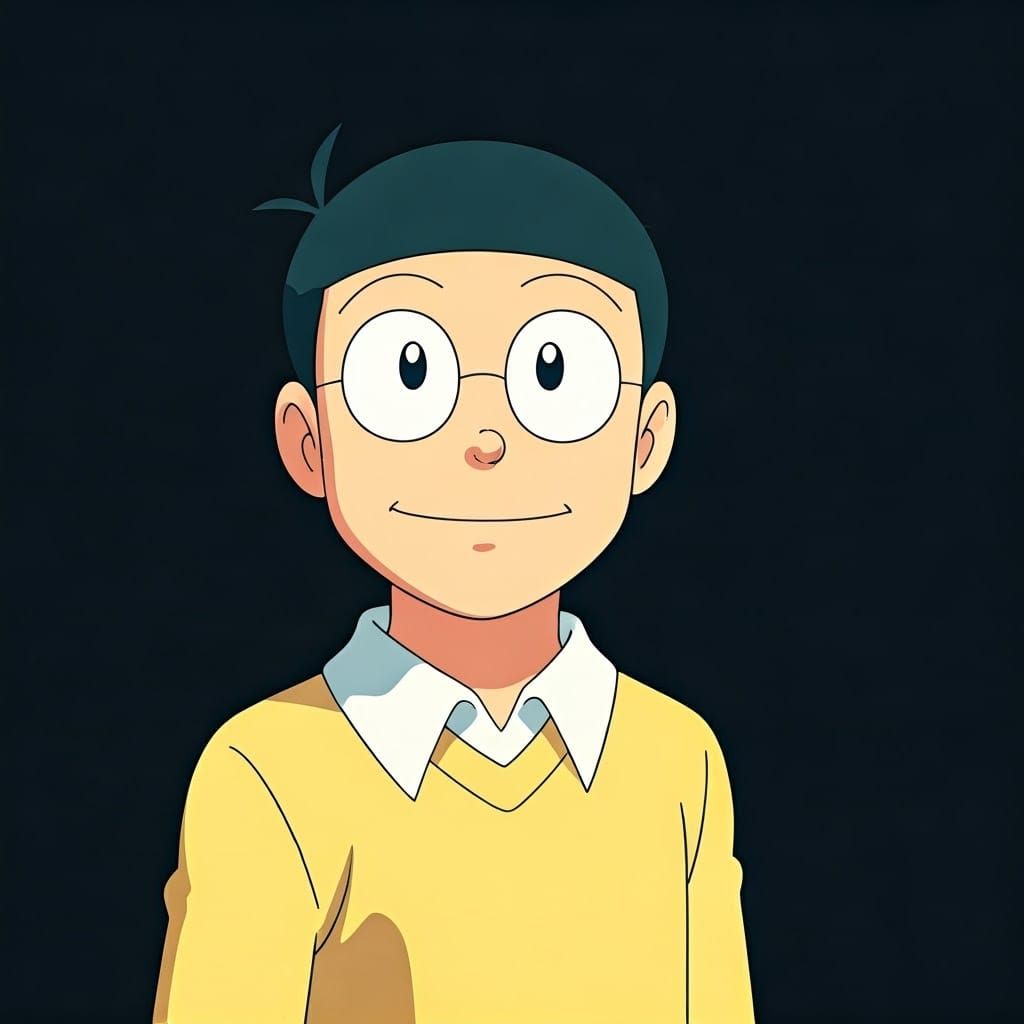 Nobita Anime Character in Cel-Shaded Style