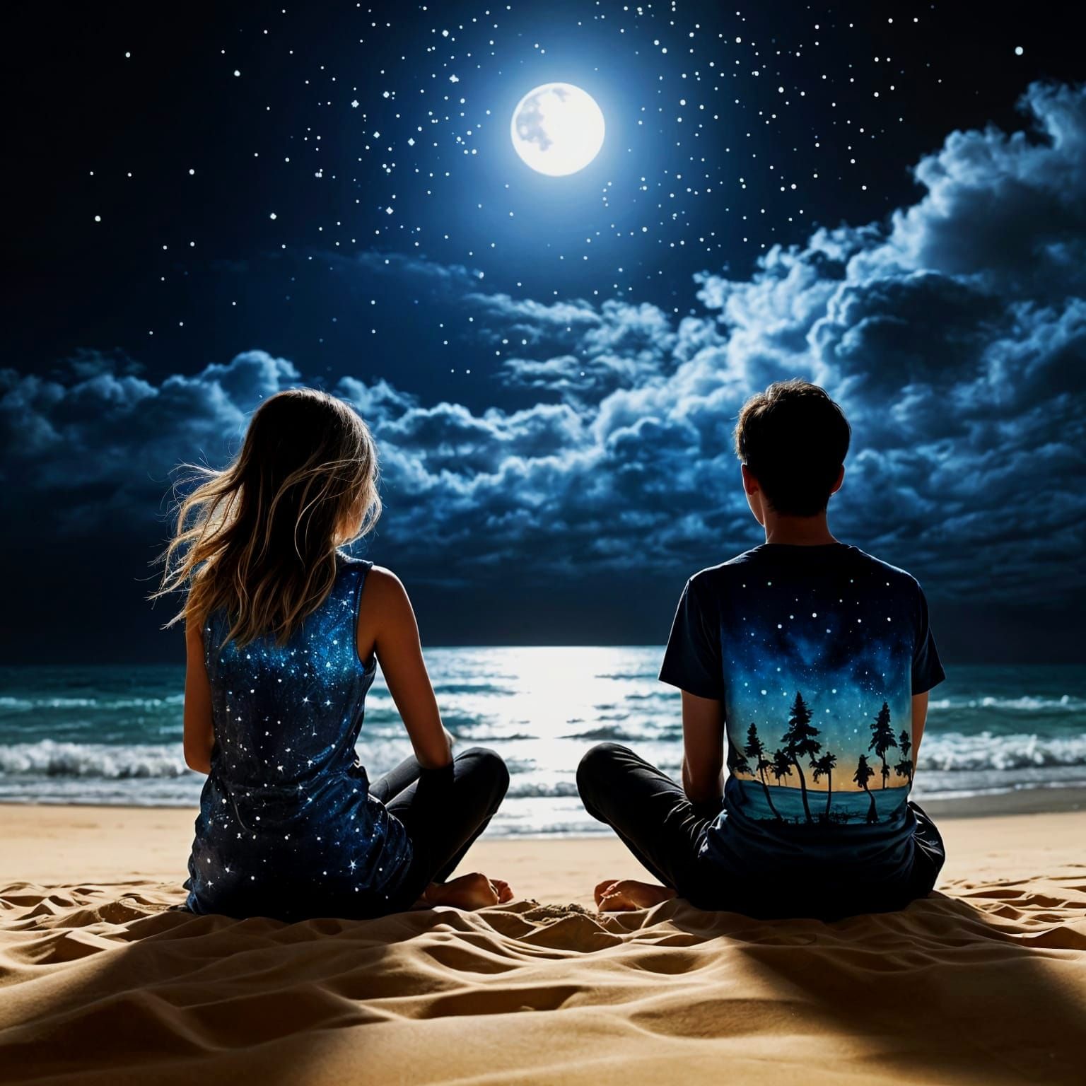 Summer night by the sea