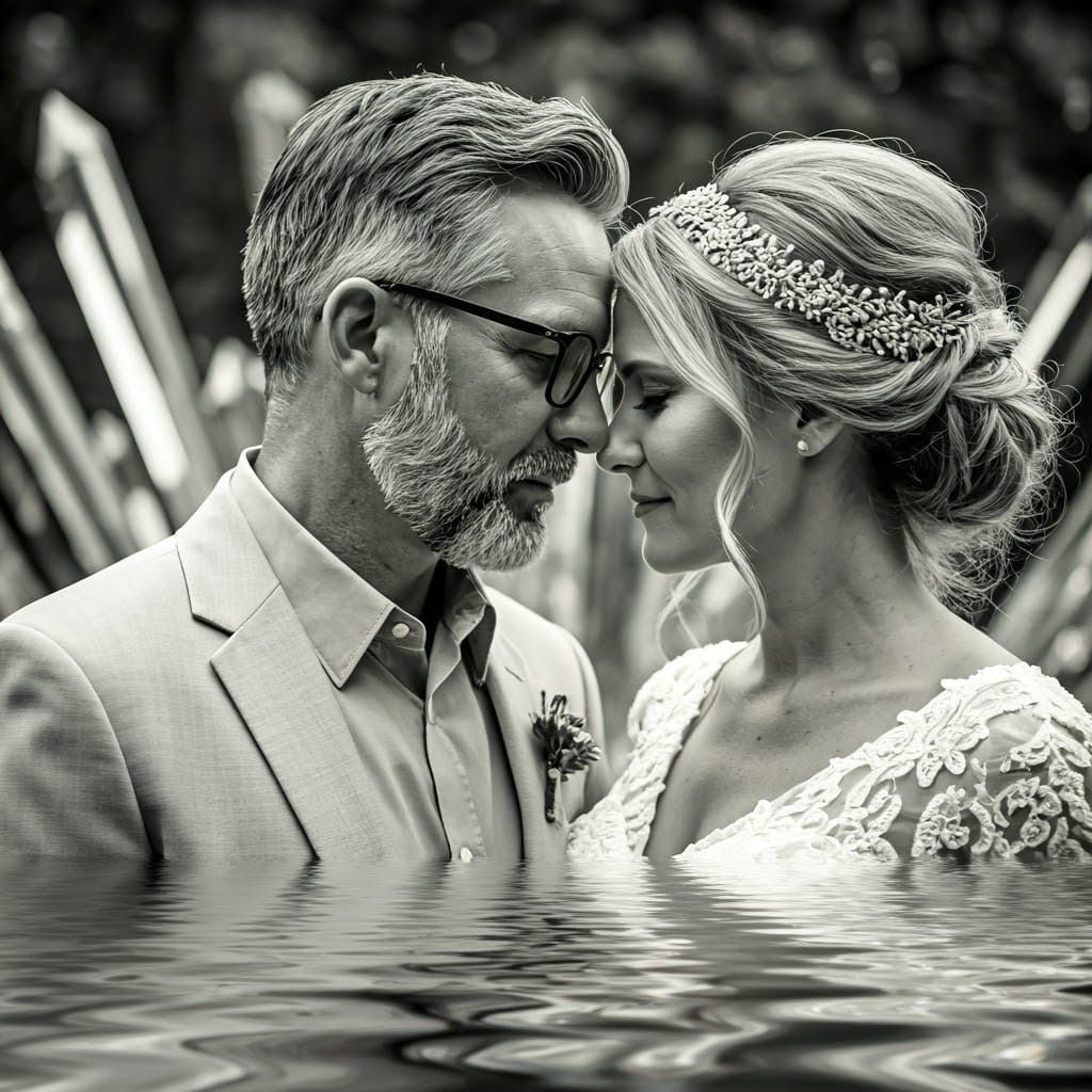 Intimate Moment in Black and White Photography