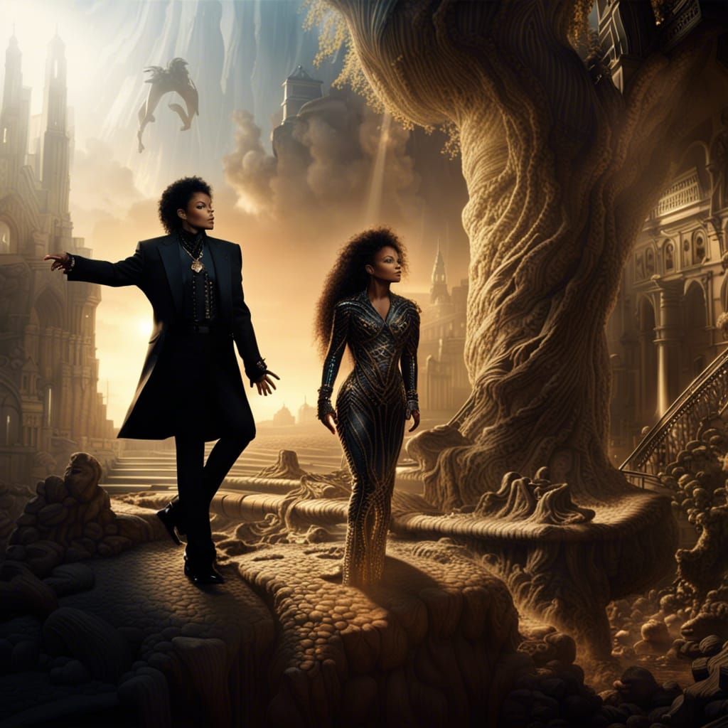 Janet and Michael Jackson: Epic Digital Painting