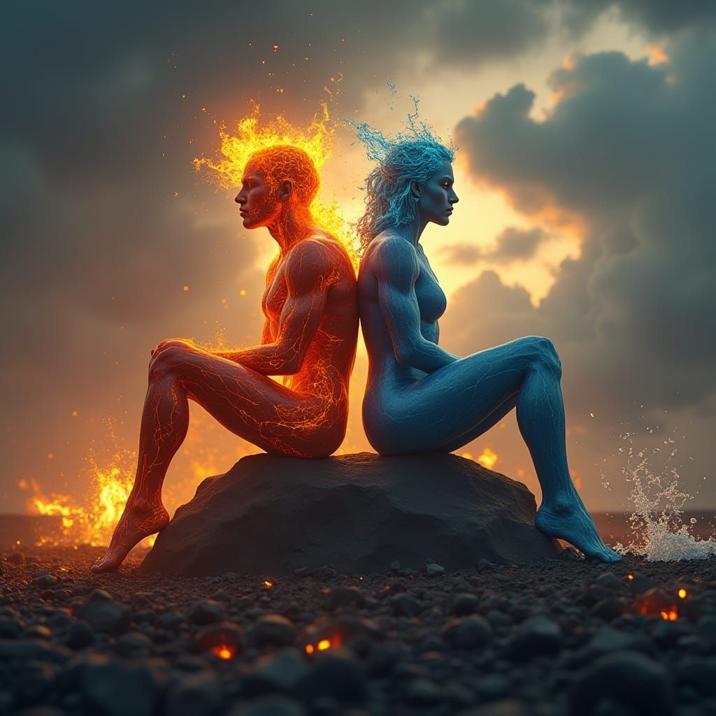 Fire Man and Water Woman: Cinematic Twilight Conflict