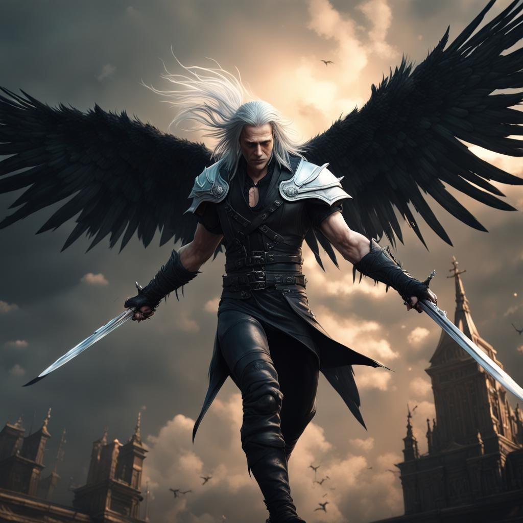 Imposing Angelic warrior.
