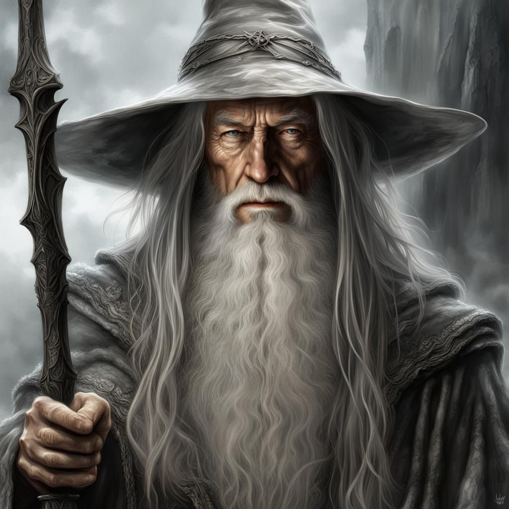 Gandalf the Grey in Dark Fantasy Style