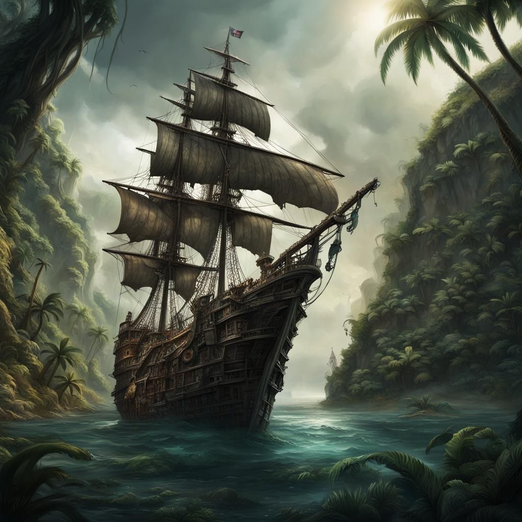 Jungle's Embrace: Withered Pirate Ship Relic