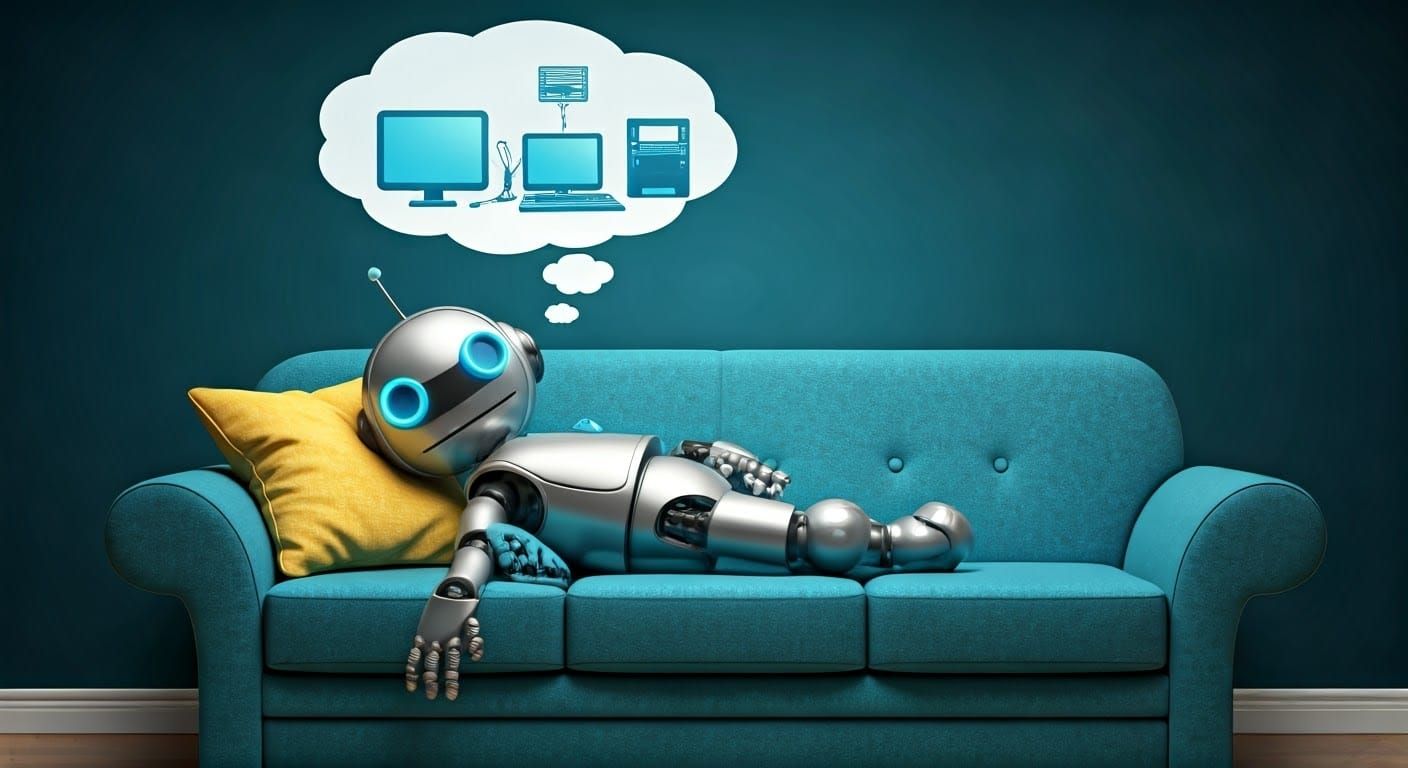 Whimsical Robot Dreams of IT Utopia