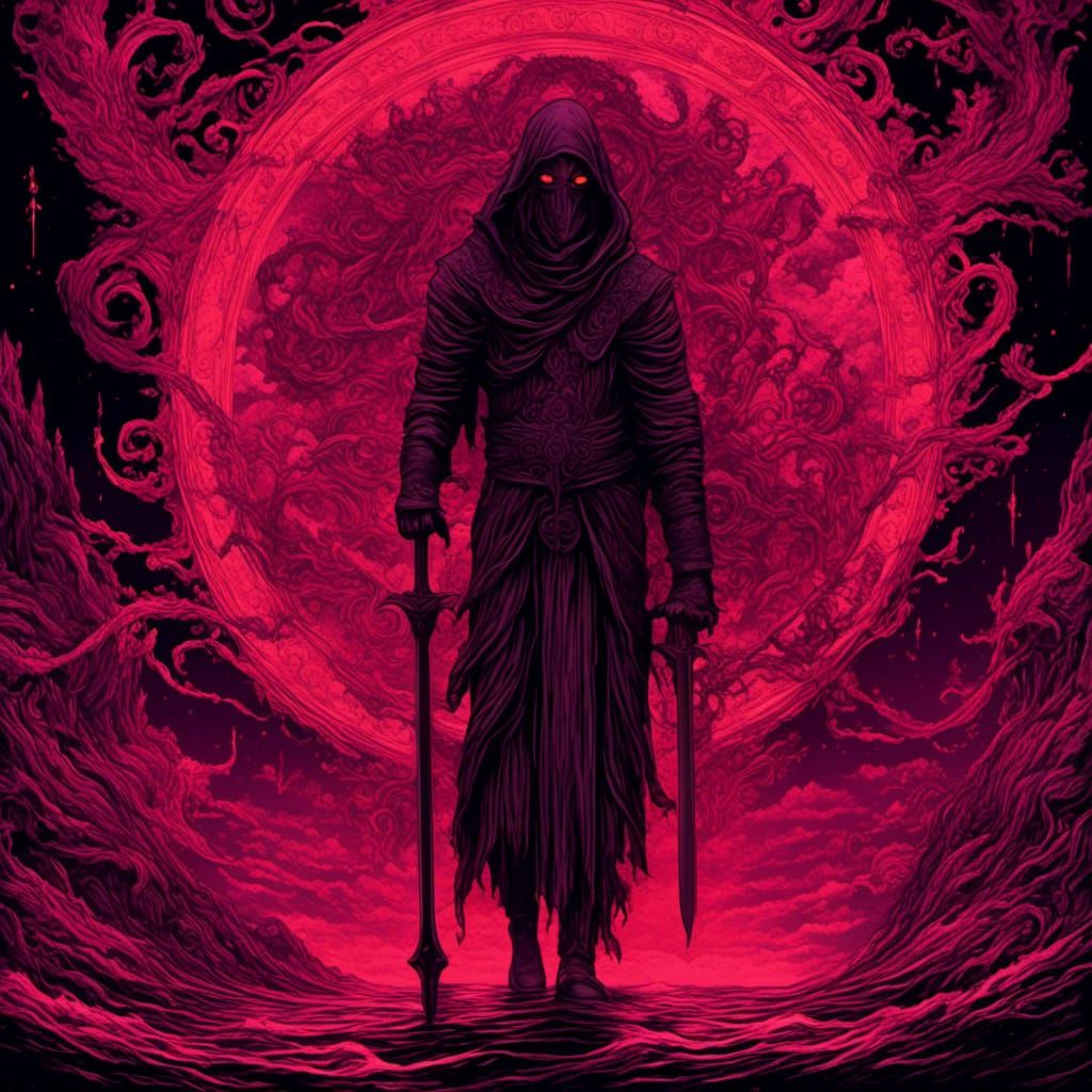 Neon Sword of Life in 80s Vice City Style