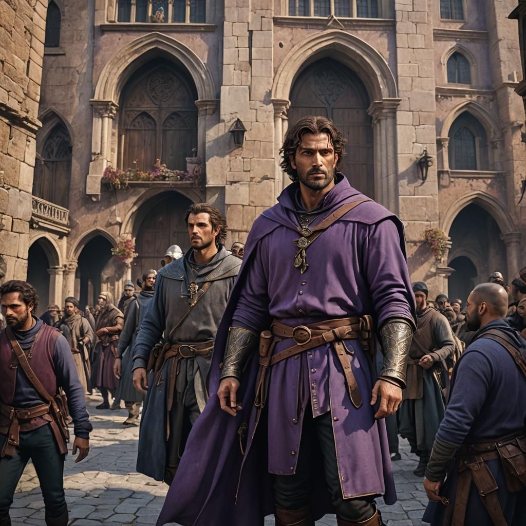 Medieval Italian Commoner in Dark Fantasy Style