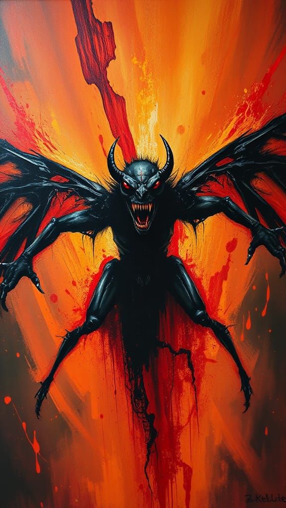 Frenetic Horror Dreamscape in Oil, Lyrical Abstraction