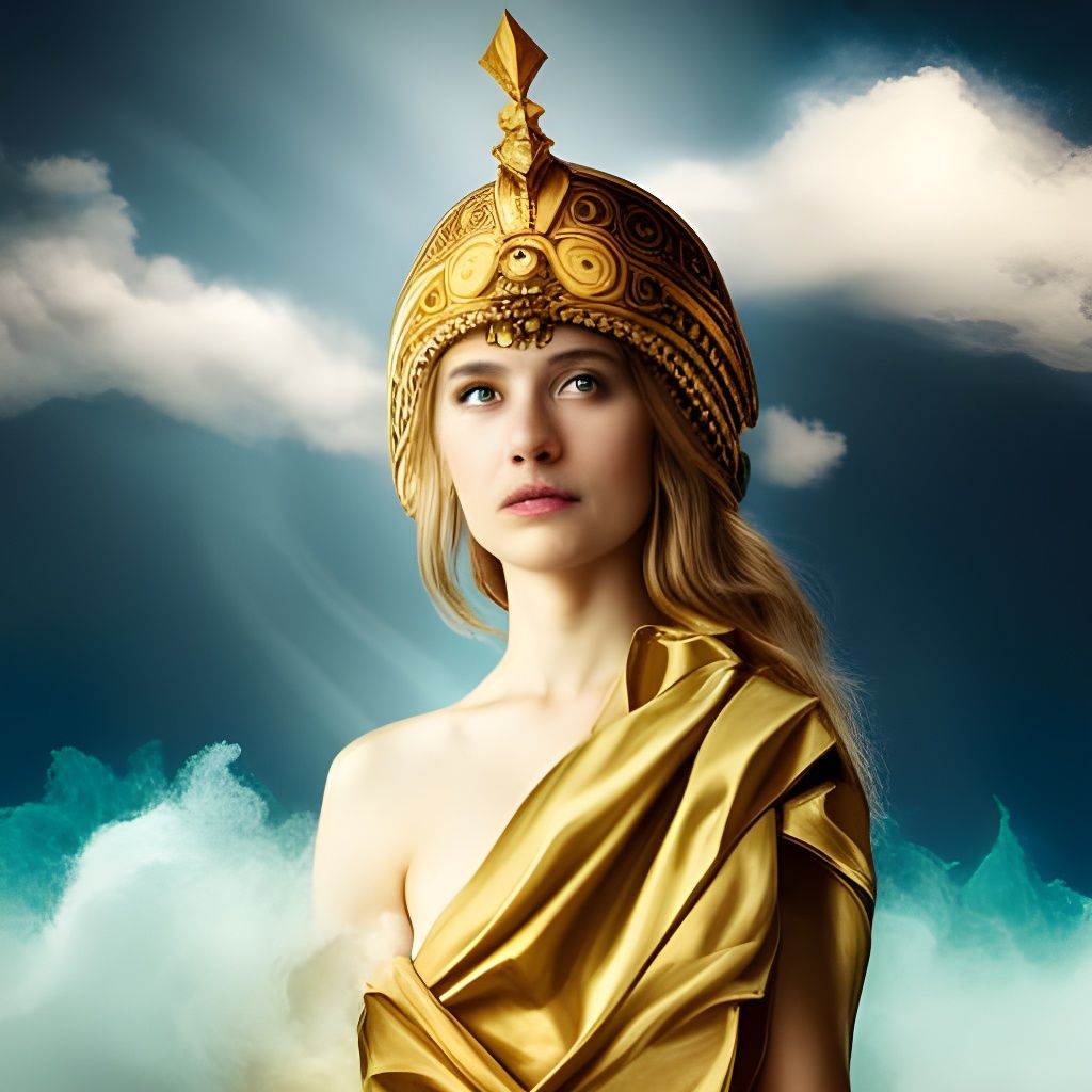 Ancient Greek Woman in Floating Sky Palace