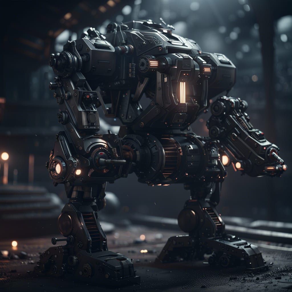 Futuristic War Machine in Aetherpunk Style