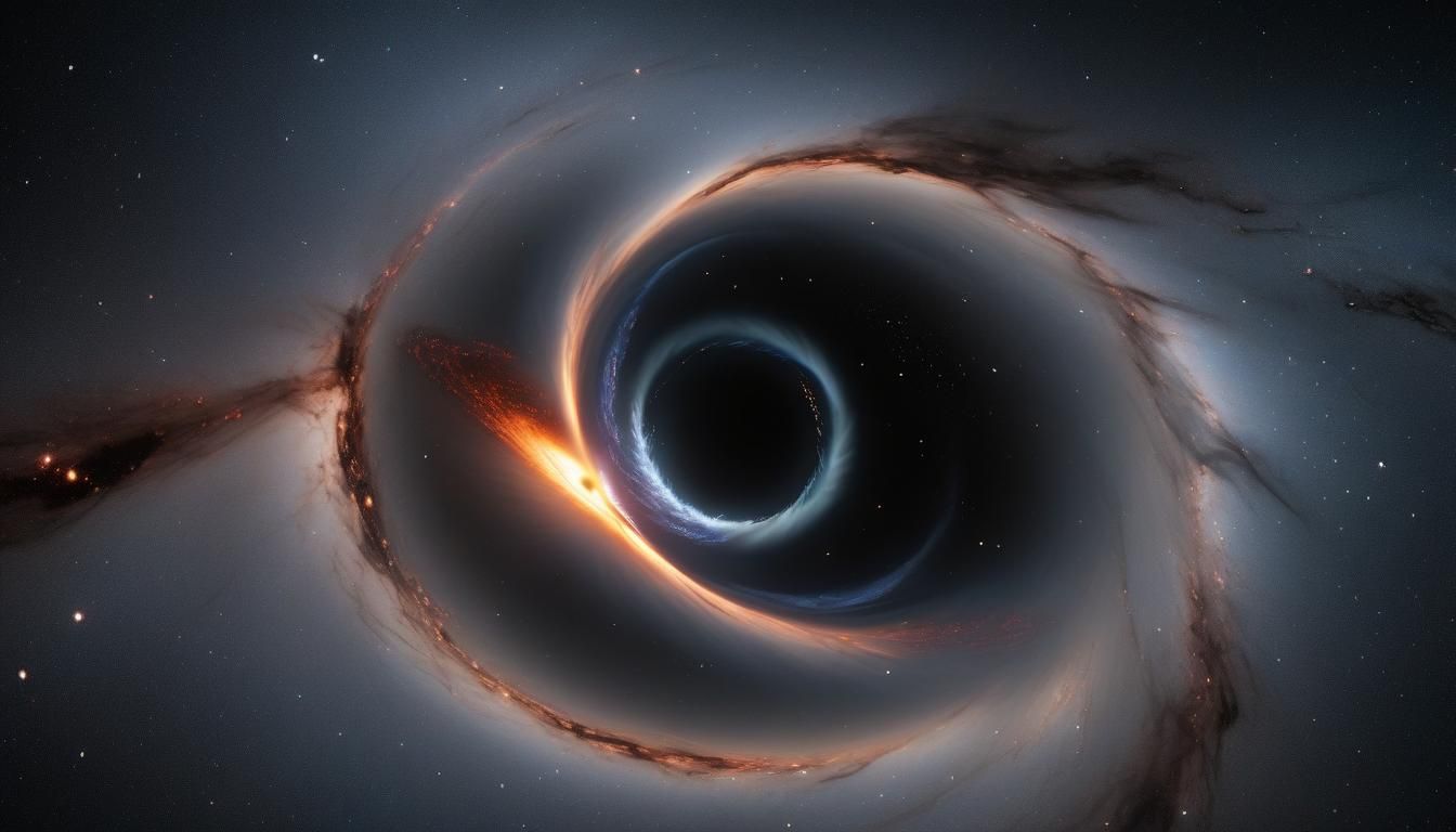 Dramatic Black Hole HDRI Photograph with Warped Stars