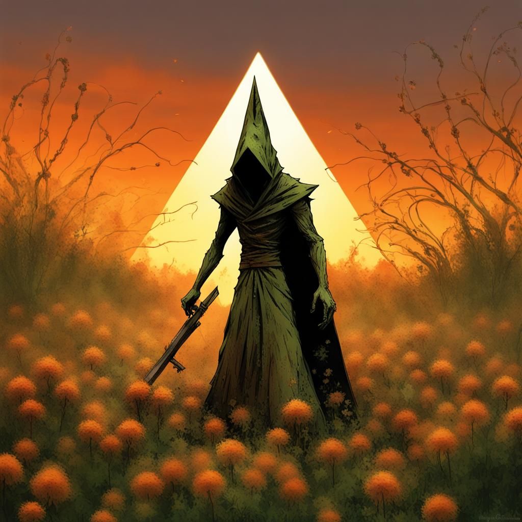 Pyramid Head in Dried Flower Garden